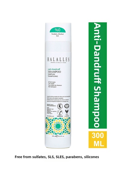 Halalles Anti-Dandruff Shampoo - Sulfate Free & Vegan Formula 300 ml