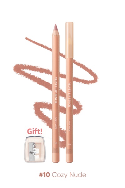 CLIO Lip Pencil and Sharpener Set with Creamy Formula Velvet Lip Pencil Set 1...