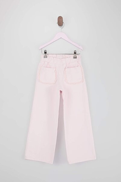 TRENDYOLKIDS Rosa flache Jeanshose für Mädchen mit elastischem Bund TKDSS26PL...