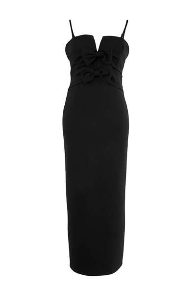 Trendyol Curve Black Finike Woven Large Size Dress Tbbss26Ah00006