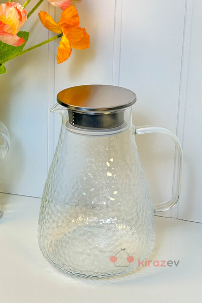KirazEv Dokulu Borosilikat Cam Sürahi