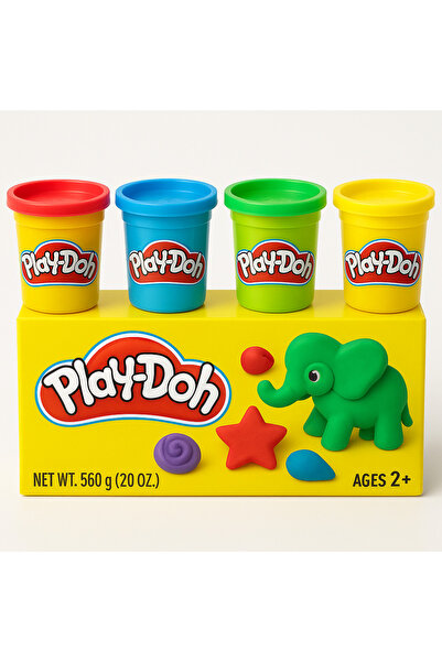 Hasbro Play-Doh Mini plasticine set, 4 classic colors, multicolor, 224g, for ...