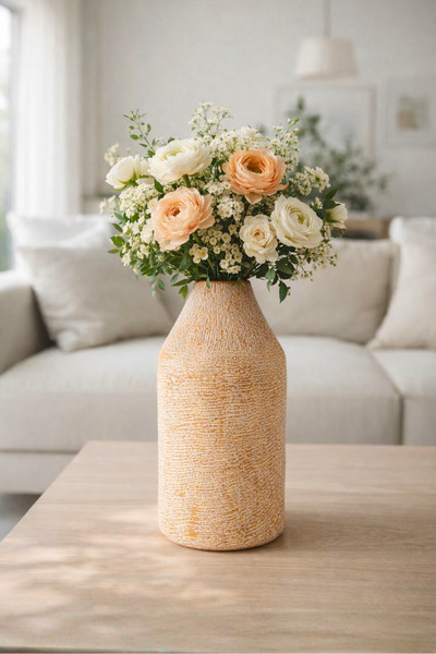 Bahar Aydınlatma Vior Kiremit Beyaz Dekoratif Vazo