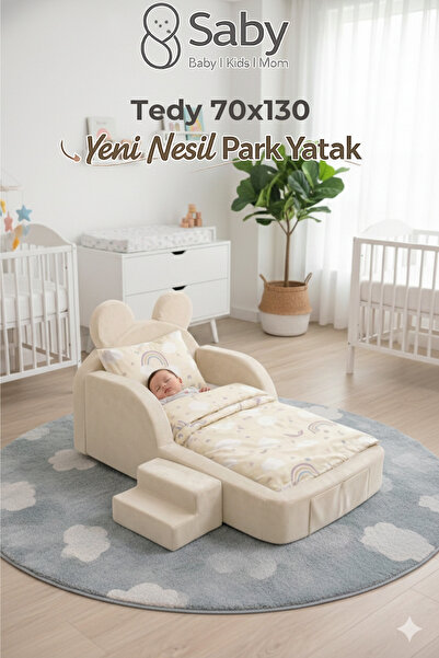 SABY Bebekler ve Çoçuklar İçin Tedy 70 x 130 Yataklı Modüler Sünger Oyun Park...