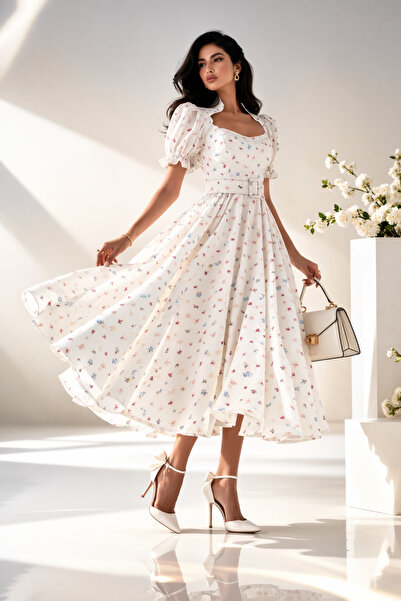 Stylish فستان من ستايلش ماكسي ناعم بطبعات موردة