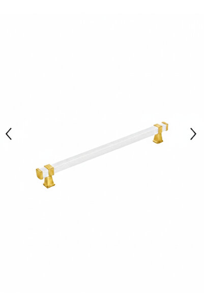 İNTERİO Mâner din metal alb-auriu pătrat 128 mm (12,8 cm) mâner pentru mobilă...