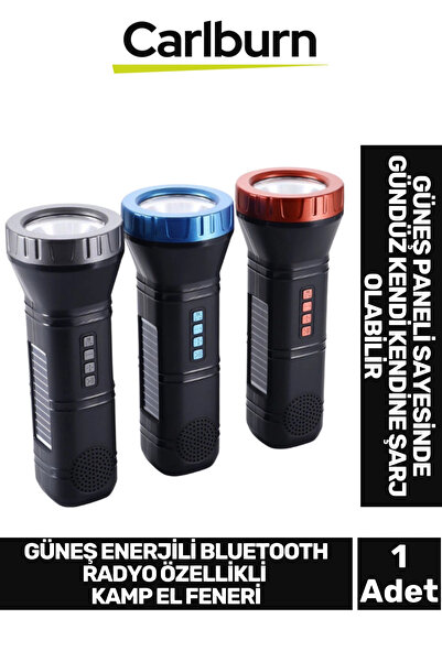 Carlburn Premium 800 mAh Güneş Enerjili TWS Bluetooth Radyo Özellikli Kamp 7W...