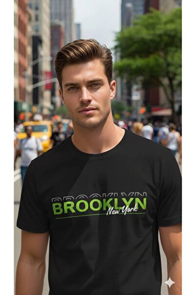 Duzor تي شيرت رجالي كبير الحجم مطبوع باللون الأبيض 100% قطن برقبة دائرية وأكم...