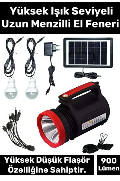 Carlburn Premium Beyaz Aydınlatmalı Telefon Şarj Edilen Solar Güneş Enerji Fe...