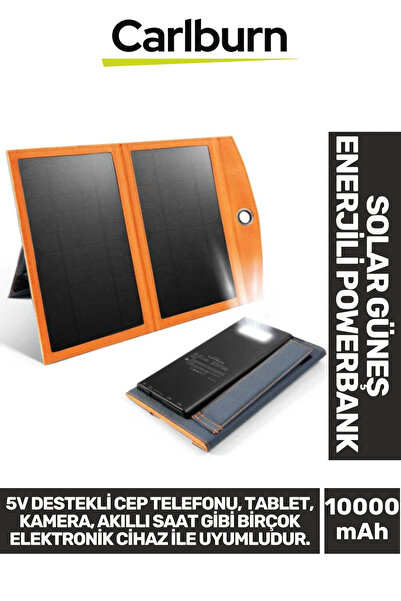 Carlburn Premium Type-C USB Portlu Led Işık Göstergeli Solar Güneş Enerjili P...