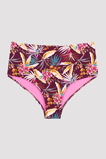 Penti Parte de jos de bikini Bali cu talie înaltă cu modele florale - multicolor