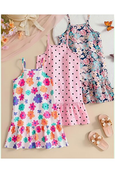 minikiss 3 ΤΕΜ. Κοριτσίστικο φόρεμα από λύκρα με κορδόνια