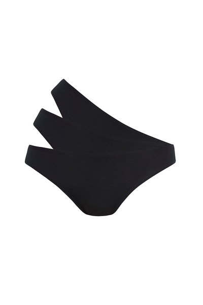 Penti Chiloți negri din bumbac, proaspăt, din 3 piese