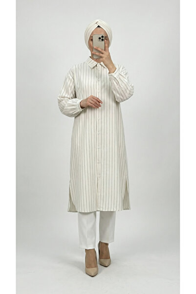 MİHRA STORE Μακρύ τουνίκ με μέλισσανο μελανίνη και σχισμές στα πλαϊνά - EK141...