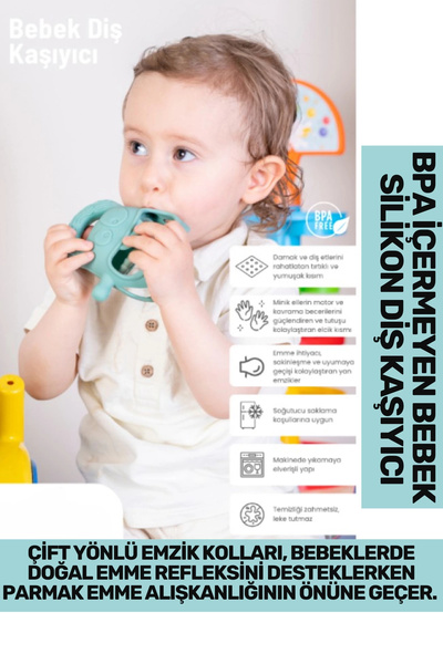 Carlburn Bpa İçermeyen Yumuşak Diş Çıkarma Dönemi Kaşıma Karşıtı Eğlenceli Gü...