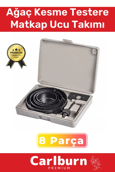 Carlburn Premium 8 Parça Panç Seti Ağaç Kesme Alyan Anahtarlı Alçıpan Tavan K...