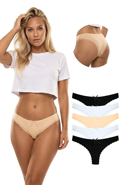 Newlilla 1130 Pachet de chiloți de damă din dantelă braziliană 1130-v4