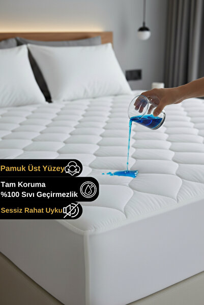 Senpai Kapitoneli Pamuklu Fitted %100 Sıvı Su Geçirmez Tek-Çift Kişilik Yatak...