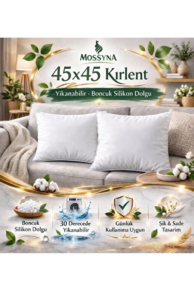 Mossyna 4'lü Ultra Dolgun Kırlent İç Yastık Boncuk Silikon Farklı Ebat Seçene...