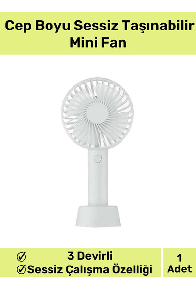 Carlburn Özel Üretim Usb Şarjlı 3 Kademeli Sessiz Taşınabilir Mini Fan Pervan...