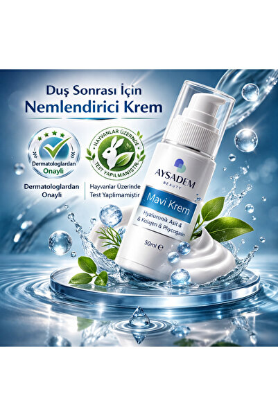 Yoğun Nemlendirici Mavi Krem – Hyaluronik Asit, Kolajen, E Vit. & D-Pantenol