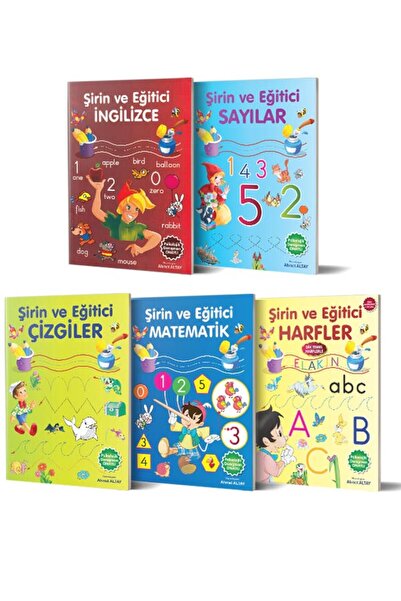 Parıltı Yayıncılık سلسلة تعليمية وتعليمية لطيفة وتعليمية 5 كتب لعمر 5 سنوات -