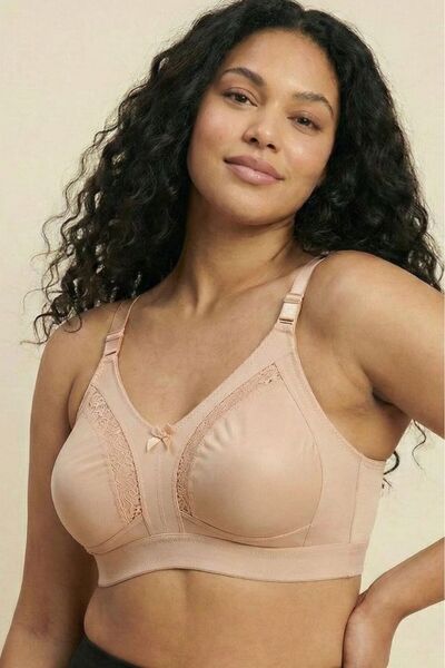 enmodaiçgiyim Tan Color Lace Detailed Banded Oversized Combed Pamučni grudnjak