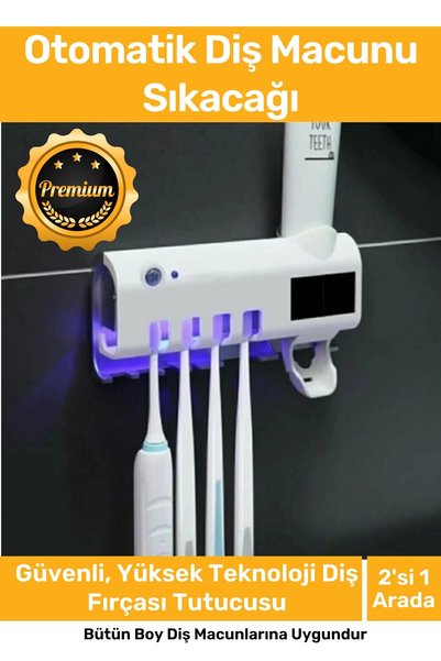 Carlburn Premium Usb Şarjlı Güneş Enerjili Otomatik Diş Macun Sıkacağı Steril...