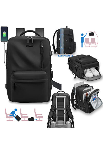 Quasar & Co. Rucsac calatorie, bagaj de mana cabina avion, prindere troler, 4...