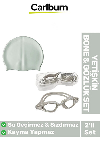 Anti-Slip Waterproof Silicone Swimmer Elastic Swim Cap Pool Sea Bonnet 2pcs Adult Set