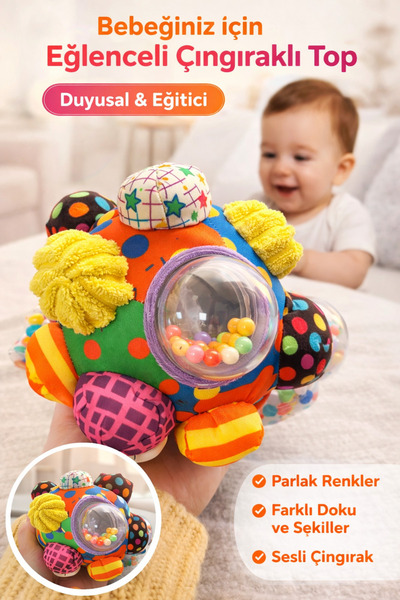 Sozzy Çıngıraklı Renkli Topum