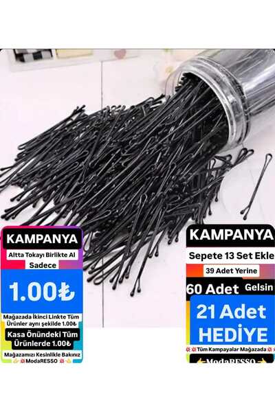 modares Kadın Siyah Tel Toka 3 Adet