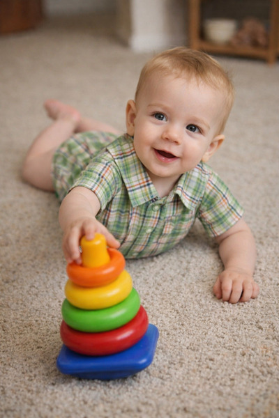 Pino Baby Kısa Kol Poplin Kumaş Erkek Bebek Ekose Gömlek Badi 3503s