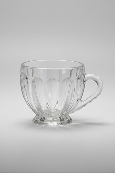 İpek Porselen طقم أكواب شاي زجاجية من أوبتيك 6 قطع - طقم أكواب شفافة سعة 205 مل