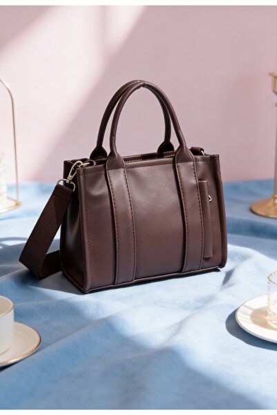 erba Geantă de mână și de umăr Nexus Box, cu agățare transversală, maro fierb...