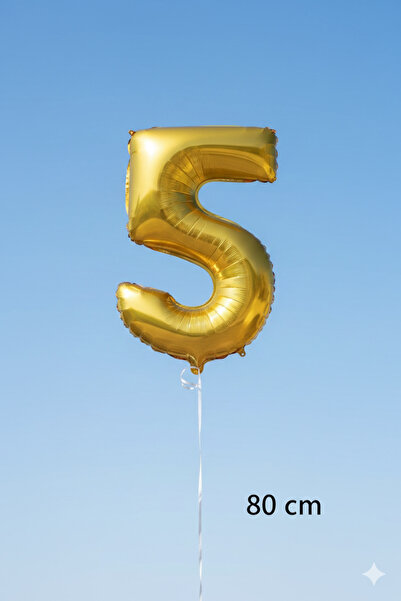 Deniz Party Store مقاس متوسط 76-80 سم (خمسة أرقام) بالون ذهبي