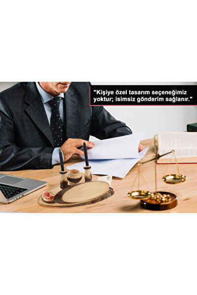 Morvizyon Masa Üstü İsimlik Ahşap Masa Üstü Kalemlik - M756