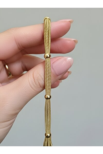 XUPING JEWELRY 14k Altın Kaplama Çoklu Zincir Top Detaylı Kadın Bileklik – Ka...