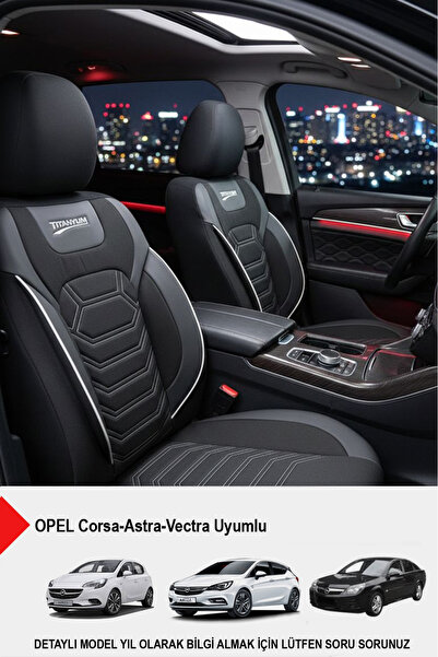 GM-DESIGN Titanium Series Luxury Linen Car Seat Cover (Opel Corsa-Astra-Vectr...