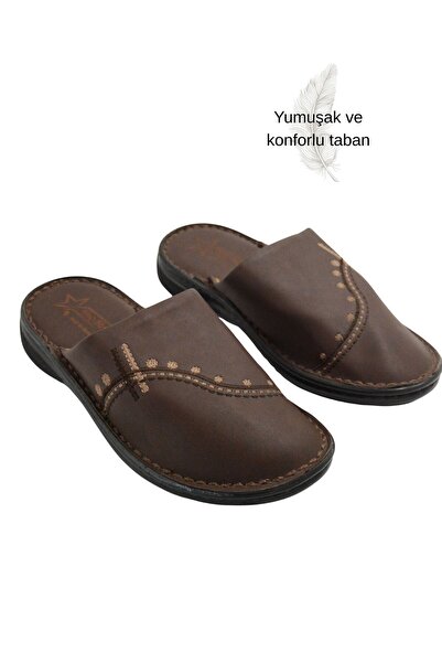 BGL Men's Dark Brown Comfortable House Slippers – Stylish Casual Orthopedic H...