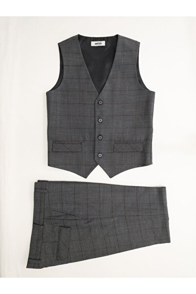 Micio Dečaki antracit prsluk i pantalone set