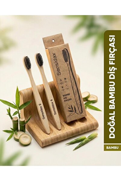 SENSİDAX Doğal Bambu Diş Fırçası -1+1 adet- Orta Sert(Medium)