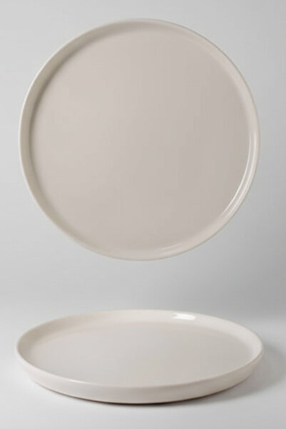İpek Porselen 6 Kişilik Nodric Kenar Toledo Pasta Tabağı 20cm Krem Rengi