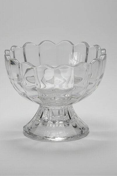 İpek Porselen 6 Kişilik Ayaklı Cam Dondurmalık Ve Tatlı Kasesi Takımı 120 Ml