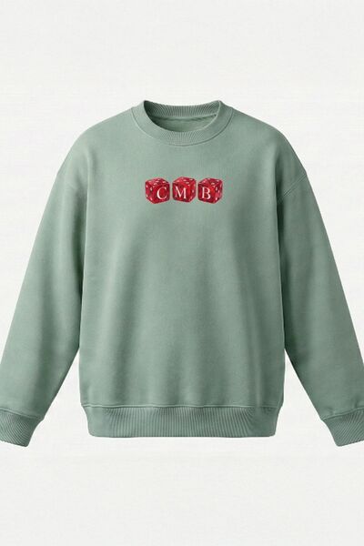 COMBİNE MİCHAİL سويت شيرت زار مطبوع قصة فضفاضة مينت للرجال