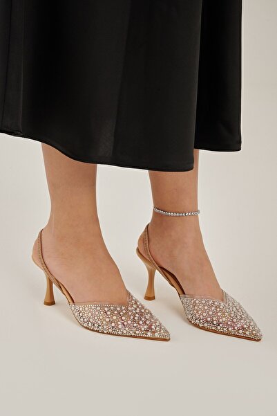 Modezya حذاء ديانا نسائي بكعب شفاف ومرن من الخلف