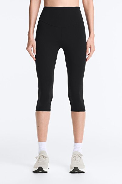 Oysho Kadın Siyah Yüksek Bel Comfortlux Kapri Tayt