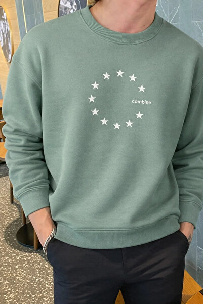 COMBİNE MİCHAİL Ανδρικό φούτερ με στάμπα Star, άνετη εφαρμογή