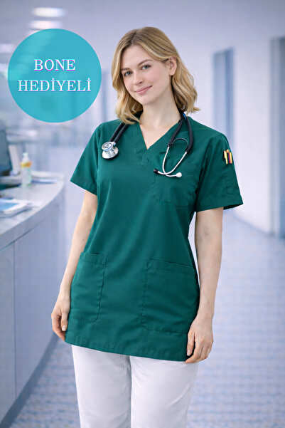 mirach Uniformă supradimensionată cu 4 buzunare pentru asistentă medicală, un...