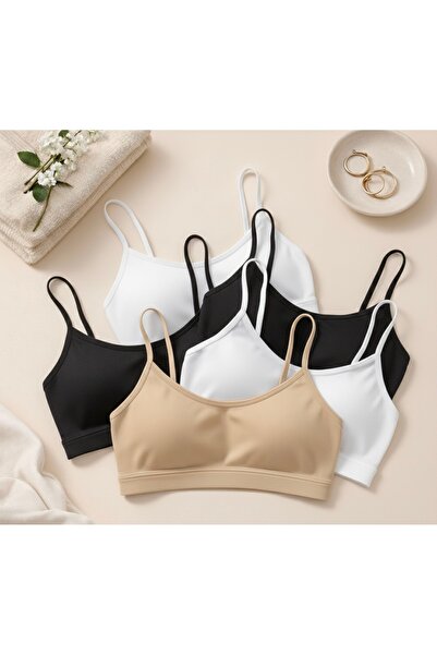 Twentyipek 5-Pack Women's Colorful Strap Padded Sports Bra Half Tank Top